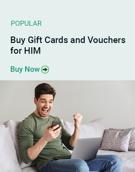 Buy gift cards and vouchers for him
